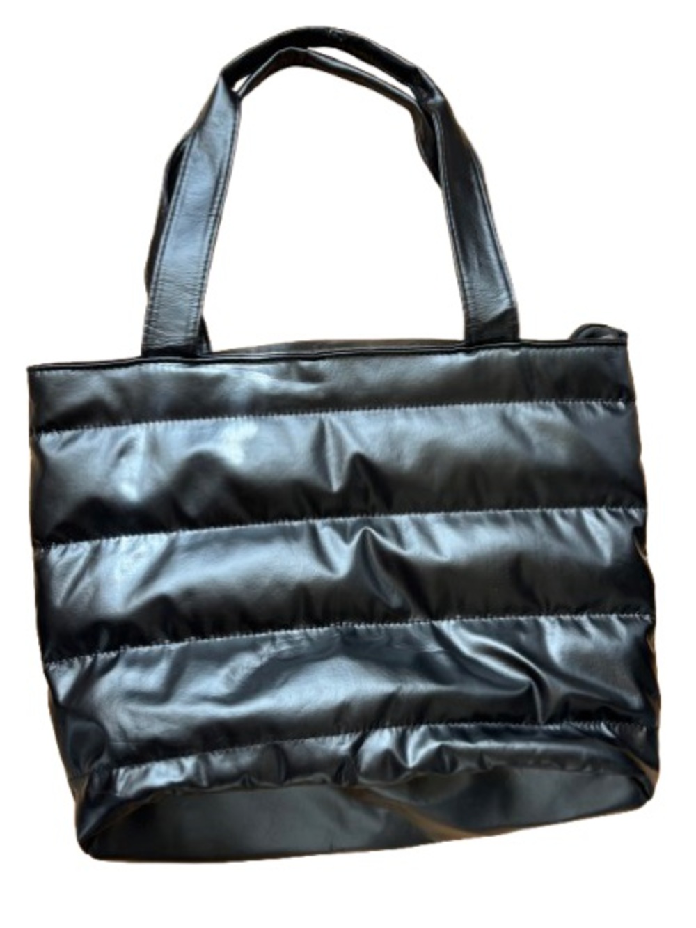Sleek Black Quilted Puffer Tote - Everyday Carry